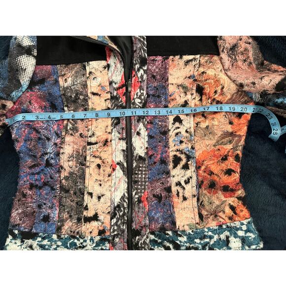 VINTAGE MULTI FABRIC BOHO PATCHWORK JACKET M - Picture 3 of 6
